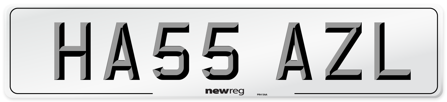 HA55 AZL Number Plate from New Reg